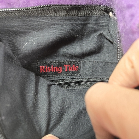 Vtg Rising Tide felted wool hobo hippie boho festival bag purse nepal - Picture 2 of 9